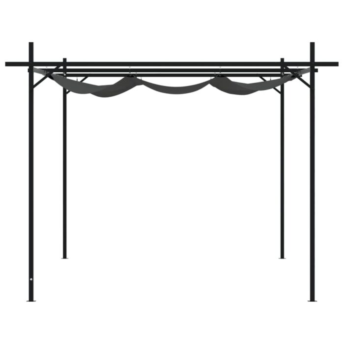 Pergola avec toit rétractable anthracite 395x292x230 cm – Image 2