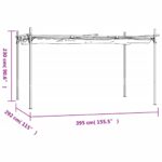Pergola avec toit rétractable anthracite 395x292x230 cm – Image 4