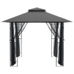 Belvédère avec parois latérales anthracite 300x300x270 cm acier – Image 2