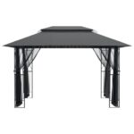 Belvédère avec parois latérales anthracite 400x300x270 cm acier – Image 2