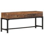Meuble TV 110x30x46 cm bois massif de récupération – Image 10