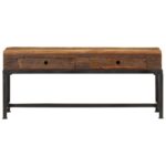 Meuble TV 110x30x46 cm bois massif de récupération – Image 2