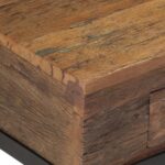 Meuble TV 110x30x46 cm bois massif de récupération – Image 6