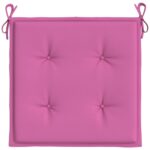Coussins de chaise de jardin lot de 2 rose 40x40x4 cm tissu – Image 3