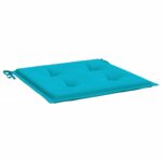 Coussins de chaise de jardin lot de 2 turquoise 40x40x4cm tissu – Image 2