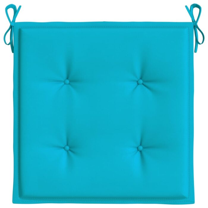 Coussins de chaise de jardin lot de 2 turquoise 40x40x4cm tissu – Image 3