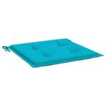 Coussins de chaise de jardin lot de 4 turquoise 40x40x4cm tissu – Image 2