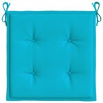 Coussins de chaise de jardin lot de 4 turquoise 40x40x4cm tissu – Image 3