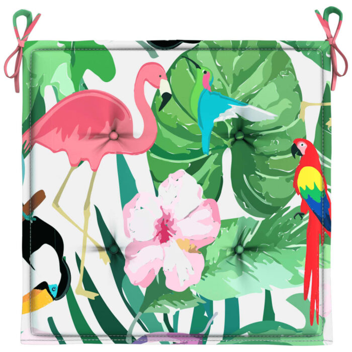 Coussins de chaise de jardin lot de 4 multicolore 50x50x4 cm – Image 3