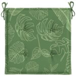 Coussins de chaise lot de 6 motif de feuilles 50x50x4 cm tissu – Image 3