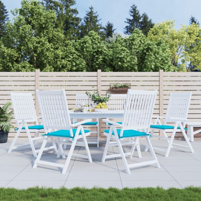 Coussins de chaise de jardin lot de 6 turquoise 50x50x4cm tissu – Image 1