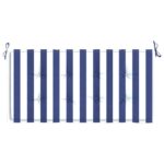 Coussin de banc de jardin rayures bleues et blanches 120x50x4cm – Image 2