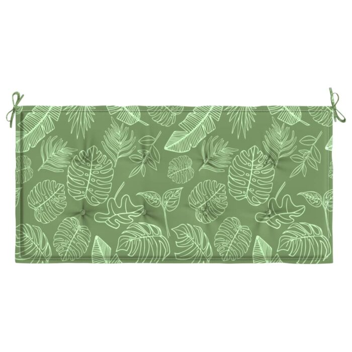 Coussin de banc de jardin motif de feuilles 120x50x4 cm – Image 2