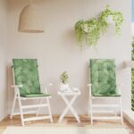 Coussins de chaise à dossier haut lot de 2 modèle de feuille
