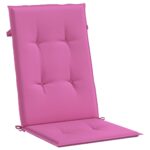 Coussins de chaise à dossier haut lot de 4 rose tissu – Image 2