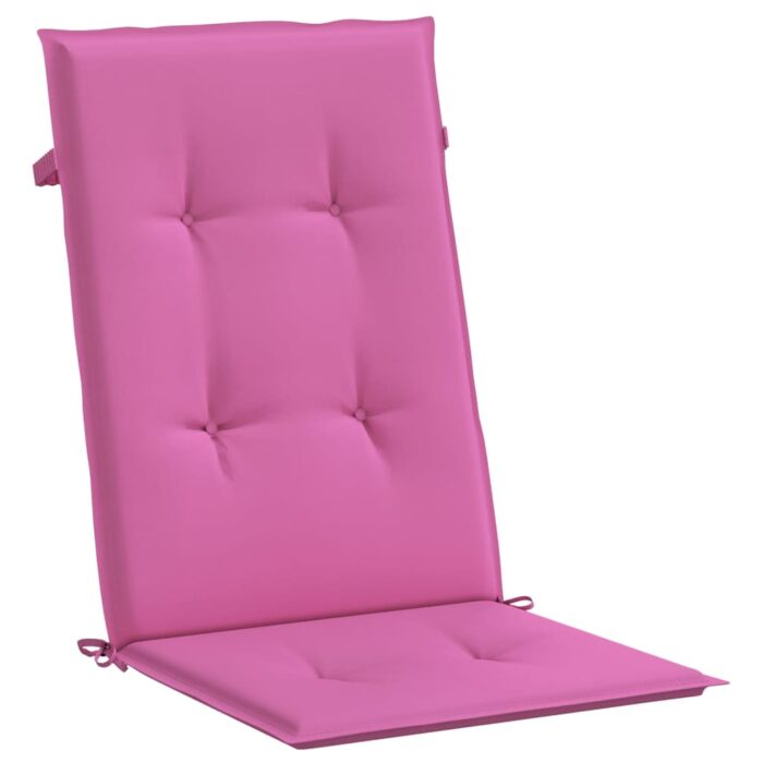 Coussins de chaise à dossier haut lot de 4 rose tissu – Image 2