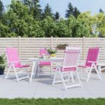 Coussins de chaise à dossier haut lot de 4 rose tissu