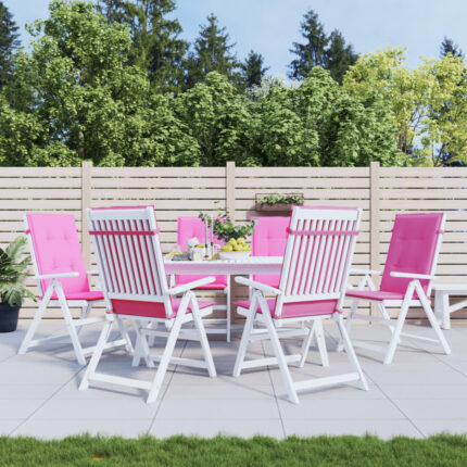 Coussins de chaise à dossier haut lot de 6 rose tissu