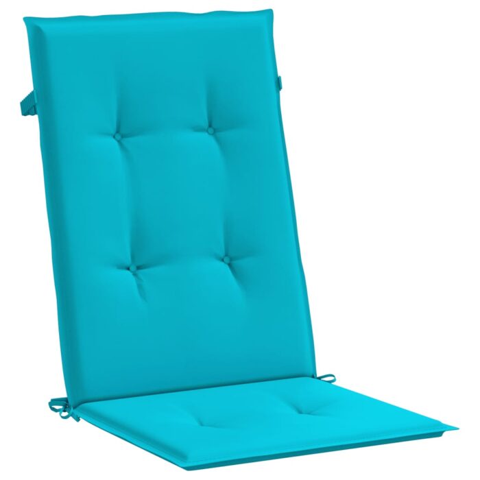Coussins de chaise à dossier haut 2 pcs turquoise tissu – Image 2