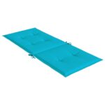 Coussins de chaise à dossier haut 2 pcs turquoise tissu – Image 3