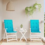 Coussins de chaise à dossier haut 2 pcs turquoise tissu