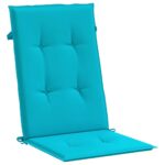 Coussins de chaise à dossier haut lot de 4 turquoise tissu – Image 2