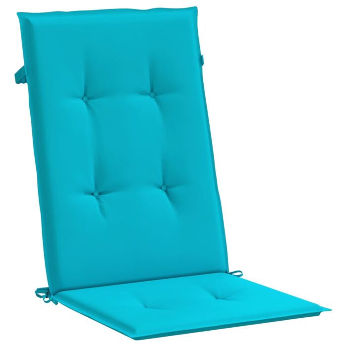 Coussins de chaise à dossier haut lot de 4 turquoise tissu – Image 2