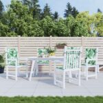 Coussins de chaise à dossier bas lot de 4 modèle de feuille