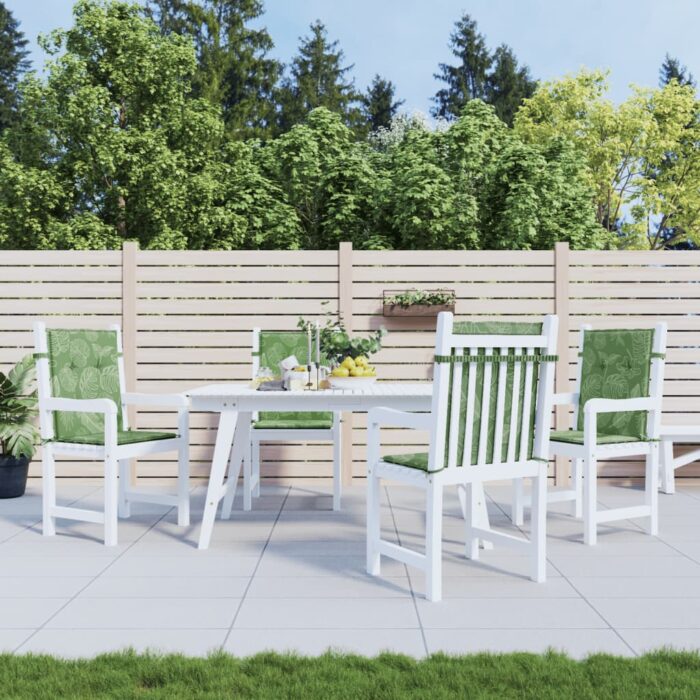 Coussins de chaise à dossier bas lot de 4 modèle de feuille – Image 1