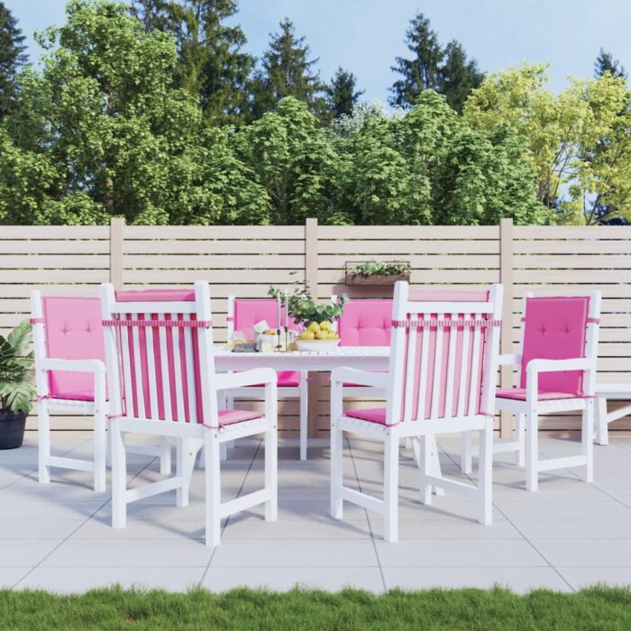 VXL8720845707521_m_en_hd_1.jpg Coussins de chaise à dossier bas lot de 6 rose tissu – Image 1