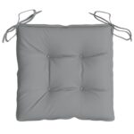 Coussins de chaise lot de 2 gris 40x40x7 cm tissu oxford – Image 4