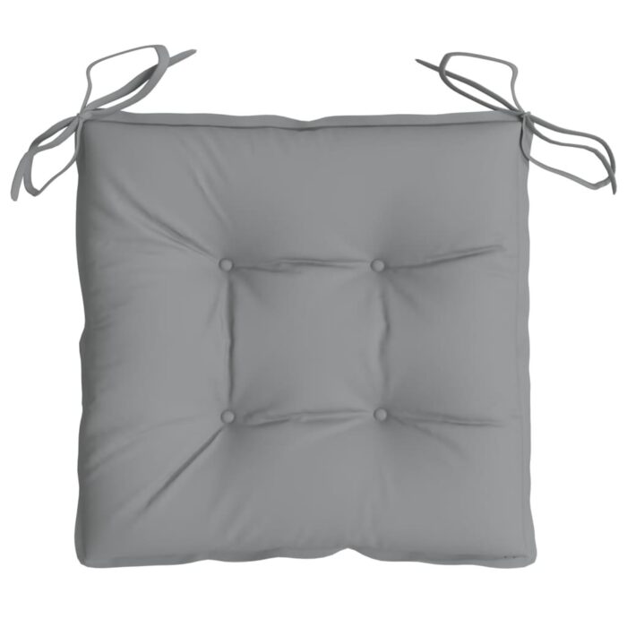 Coussins de chaise lot de 2 gris 40x40x7 cm tissu oxford – Image 4