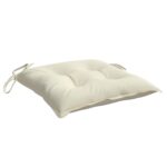 Coussins de chaise lot de 4 blanc crème 40x40x7 cm tissu oxford – Image 2