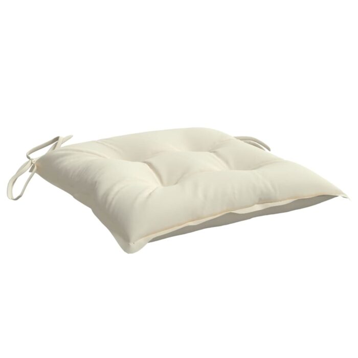Coussins de chaise lot de 4 blanc crème 40x40x7 cm tissu oxford – Image 2