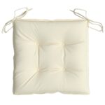 Coussins de chaise lot de 4 blanc crème 40x40x7 cm tissu oxford – Image 3