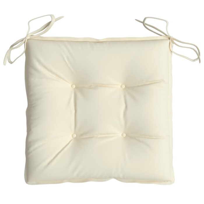 Coussins de chaise lot de 4 blanc crème 40x40x7 cm tissu oxford – Image 3