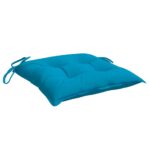 Coussins de chaise lot de 2 bleu clair 40x40x7 cm tissu oxford – Image 2