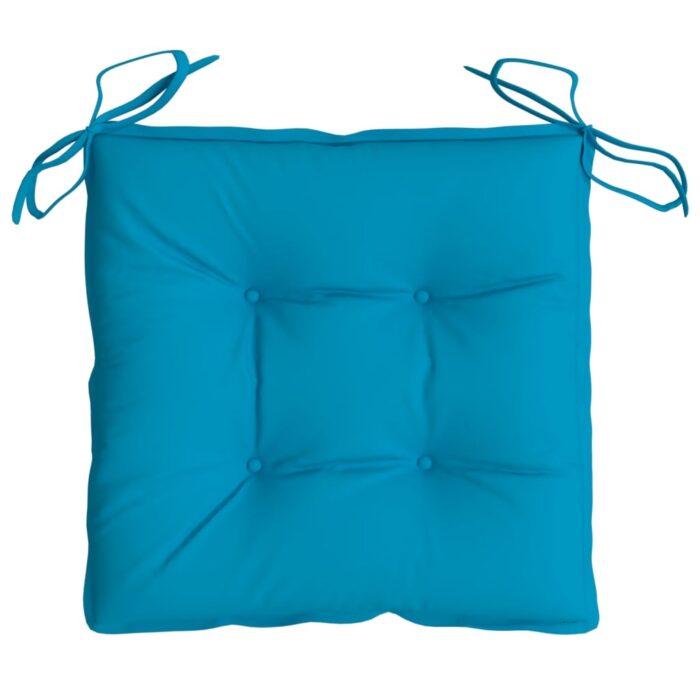 Coussins de chaise lot de 2 bleu clair 40x40x7 cm tissu oxford – Image 3