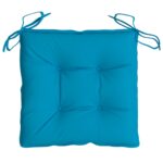 Coussins de chaise lot de 6 bleu clair 40x40x7 cm tissu oxford – Image 3