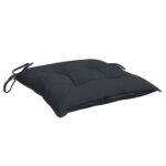 Coussins de chaise lot de 2 noir 40x40x7 cm tissu oxford – Image 2