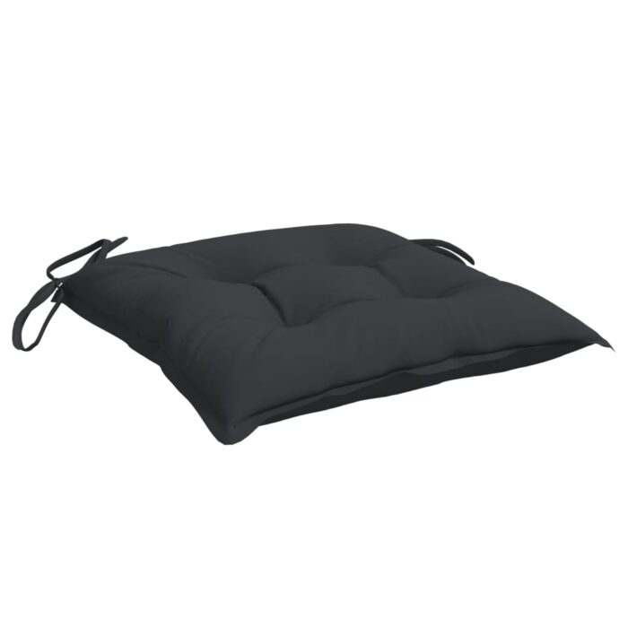 Coussins de chaise lot de 2 noir 40x40x7 cm tissu oxford – Image 2