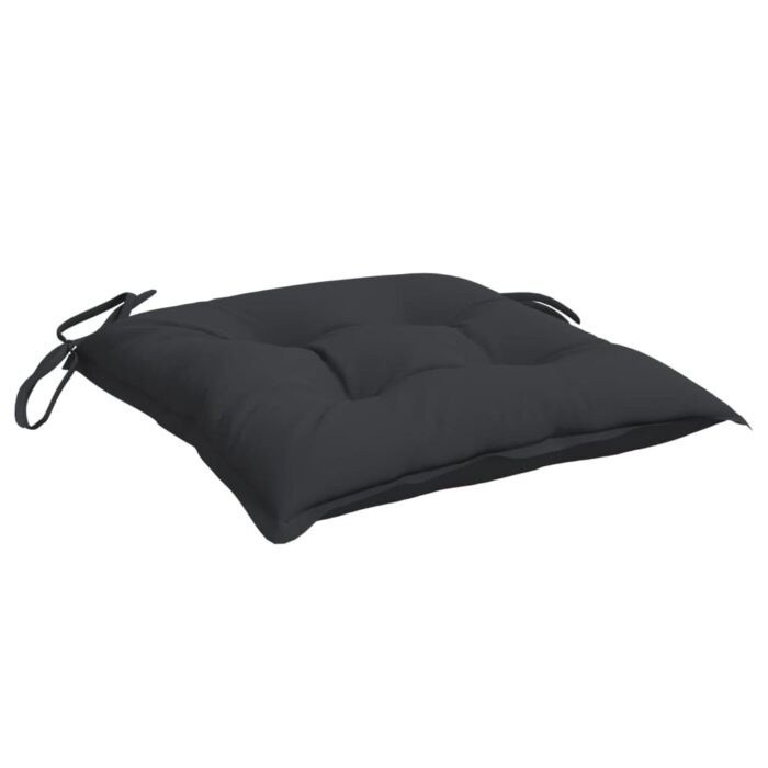 Coussins de chaise lot de 4 noir 40x40x7 cm tissu oxford – Image 2
