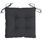 Coussins de chaise lot de 4 noir 40x40x7 cm tissu oxford – Image 3