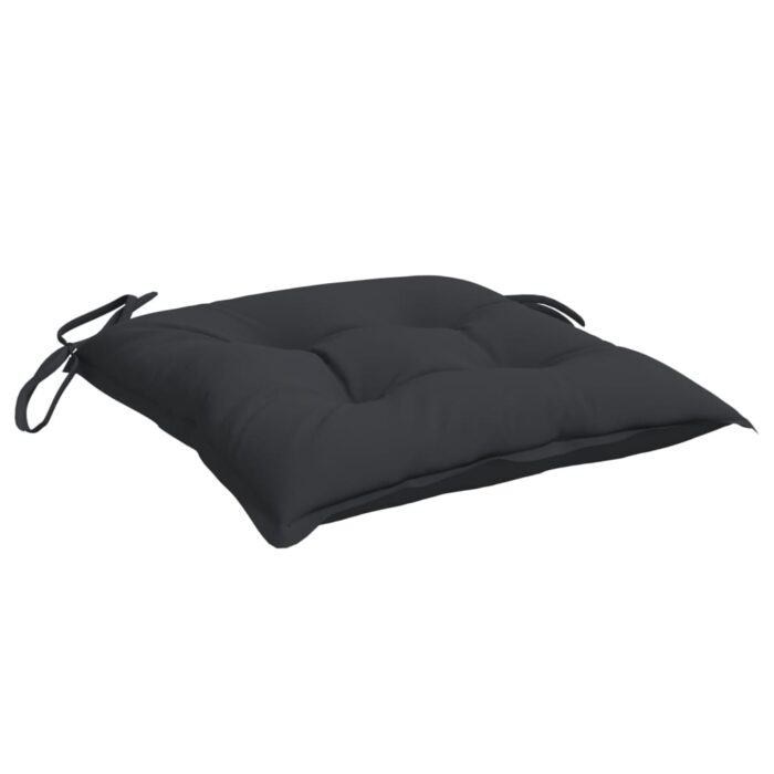 Coussins de chaise lot de 6 noir 40x40x7 cm tissu oxford – Image 2