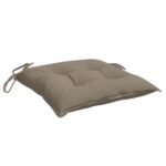 Coussins de chaise lot de 2 taupe 40x40x7 cm tissu oxford – Image 2