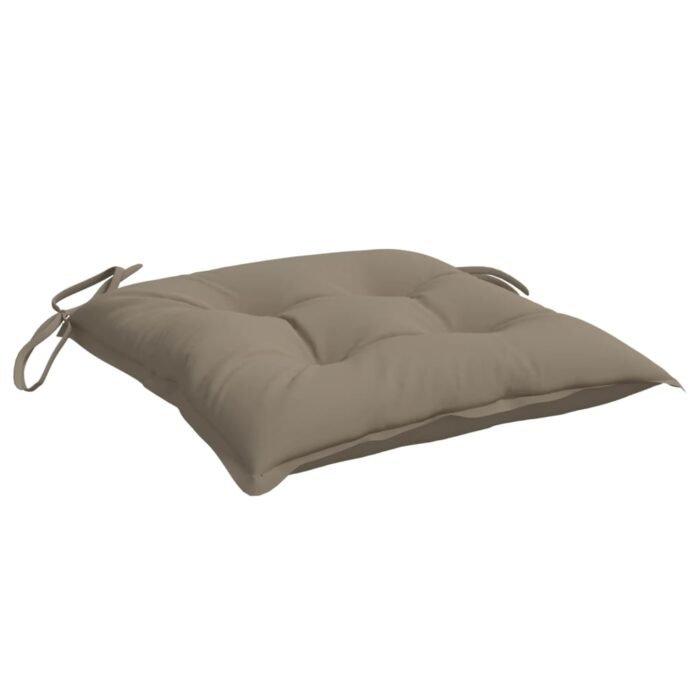 Coussins de chaise lot de 2 taupe 40x40x7 cm tissu oxford – Image 2
