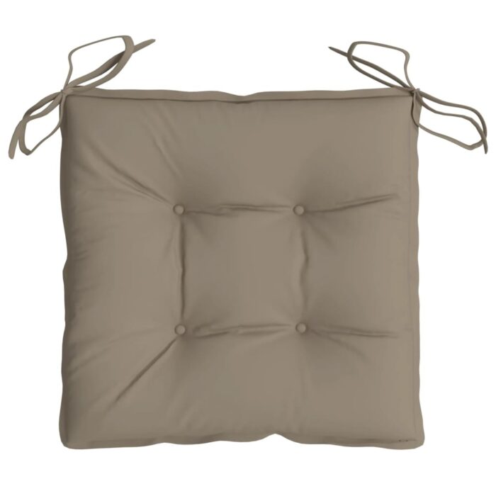 Coussins de chaise lot de 2 taupe 40x40x7 cm tissu oxford – Image 3