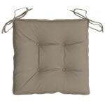 Coussins de chaise lot de 6 taupe 40x40x7 cm tissu oxford – Image 3