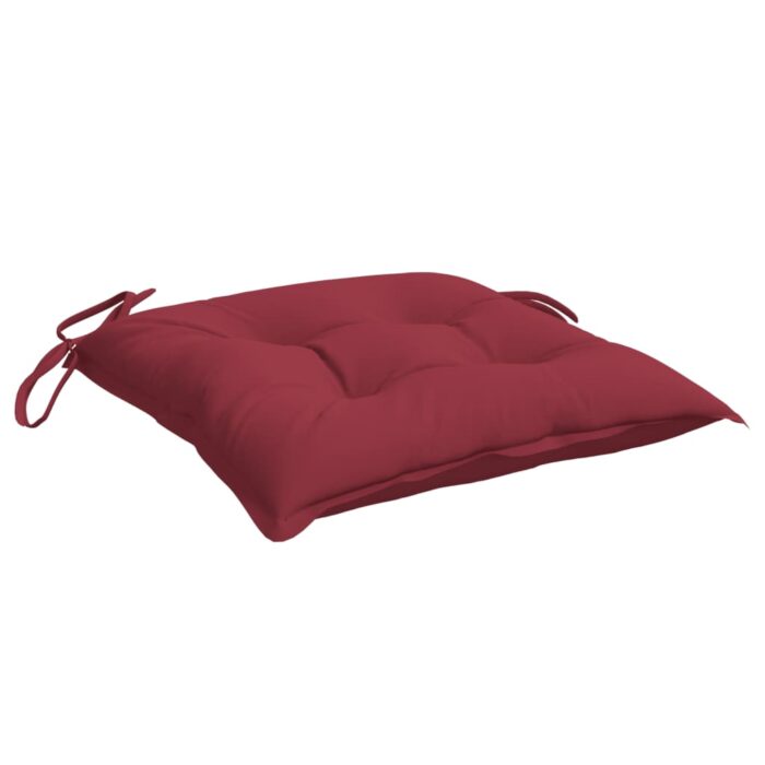 Coussins de chaise lot de 2 rouge bordeaux 40x40x7 cm – Image 2