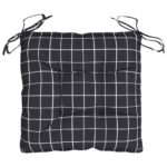 Coussins de chaise lot de 4 carreaux noir 40x40x7 cm tissu – Image 2